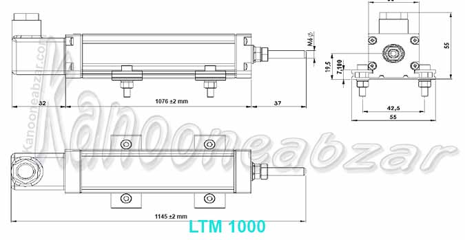 ابعاد فیزیکی خط کش اهمی 1000 میلیتری