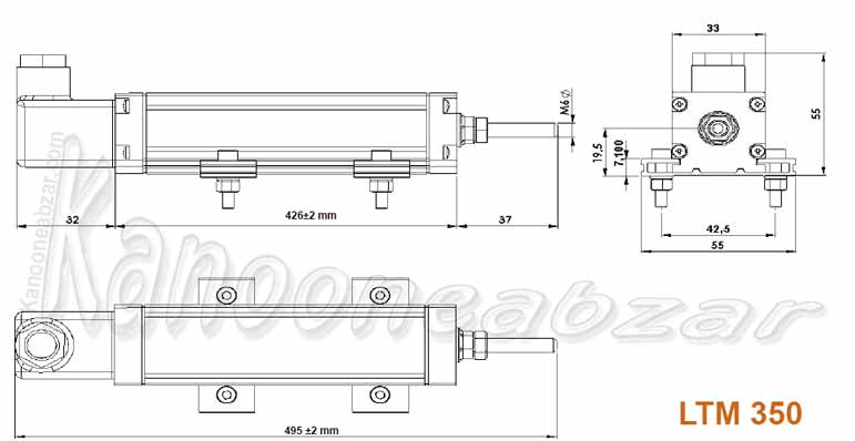 ابعاد خط کش اهمی 350 میلیتری
