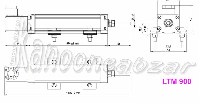 ابعاد فیزیکی خط کش اهمی 900 میلیتری